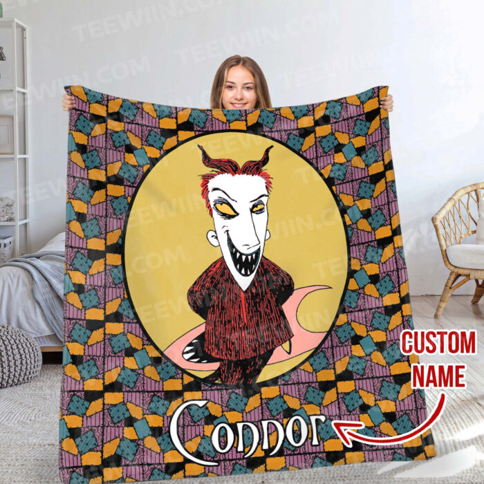 Personalized Disney The Nightmare Before Christmas Blanket, Custom Name Jack Skellington Sally Blanket, WDW Disneyland Oogie Boogie Birthday - Image 5