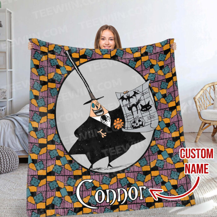 Personalized Disney The Nightmare Before Christmas Blanket, Custom Name Jack Skellington Sally Blanket, WDW Disneyland Oogie Boogie Birthday - Image 6