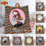 Personalized Disney The Nightmare Before Christmas Blanket, Custom Name Jack Skellington Sally Blanket, WDW Disneyland Oogie Boogie Birthday