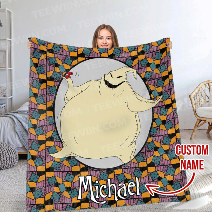 Personalized Disney The Nightmare Before Christmas Blanket, Custom Name Jack Skellington Sally Blanket, WDW Disneyland Oogie Boogie Birthday - Image 8