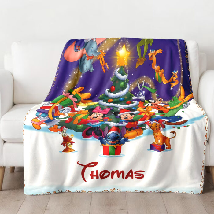 Personalized Mickey & Minnie Mouse & Friends Blanket, Disney Blanket, Xmas Blanket - Image 2