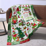 Personalized Christmas Grinch Throw Blanket Flannel Fleece Bedding Blankets All Season Ultra Soft for Bed Couch Chair Fit Kids and Adults - Image 3