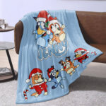 Personalized Bluey Dog Blanket, Christmas Bluey Blanket, Personalized Blanket for Toddlers, Bluey Gifts for Kids - Image 3