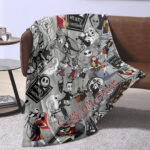 Personalized Nightmare Before Christmas Flannel Throw Blanket, Christmas Blanket, Xmas Blanket - Image 3