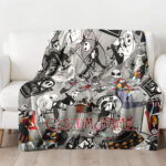 Personalized Nightmare Before Christmas Flannel Throw Blanket, Christmas Blanket, Xmas Blanket - Image 2