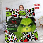 Personalized The Grinch Christmas Blanket, Custom Name Grinch Blanket - Image 3