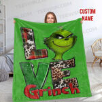 Personalized The Grinch Christmas Blanket, Custom Name Grinch Blanket - Image 4