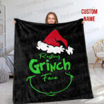 Personalized The Grinch Christmas Blanket, Custom Name Grinch Blanket - Image 5