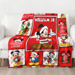 Personalized Christmas Mickey Mouse Throw Blanket Flannel Fleece Bedding Blankets, Disney Ultra Soft for Bed Couch Chair Fit Kids and Adults - Image 4