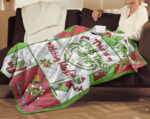 Personalized Christmas Grinch Throw Blanket Flannel Fleece Bedding Blankets, The Grinch Ultra Soft for Bed Couch Chair Fit Kids and Adults - Image 4
