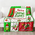 Personalized Christmas Grinch Throw Blanket Flannel Fleece Bedding Blankets, The Grinch Ultra Soft for Bed Couch Chair Fit Kids and Adults - Image 2