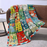 Personalized Christmas Dr. Se uss Fleece Blanket, Cat In Hat, Grinch Blanket, Dr. Seus Retro Vintage Comic Books Cute Fleece - Image 3