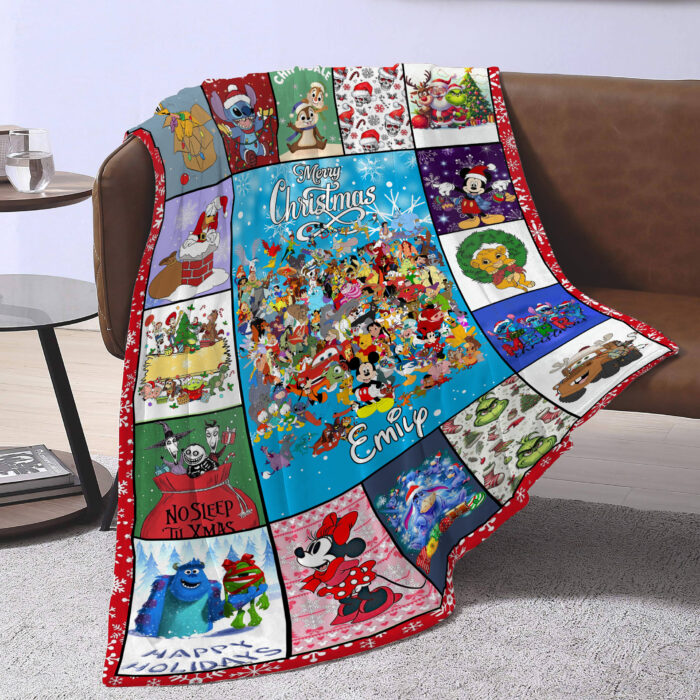 Personalized Disney Mickey and Friends Christmas Quilt Blankets, Disney Ultra Soft for Bed Couch Chair Fit Kids and Adults - Image 4