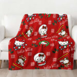Personalized Hello Kitty Christmas Quilt Blankets, Hello Kitty Ultra Soft for Bed Couch Chair Fit Kids and Adults - Image 4