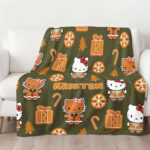 Personalized Hello Kitty Christmas Quilt Blankets, Kitty Christmas Blanket, Kitty Gingerbread Blanket - Image 2