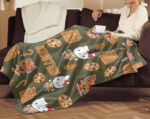 Personalized Hello Kitty Christmas Quilt Blankets, Kitty Christmas Blanket, Kitty Gingerbread Blanket - Image 3