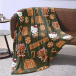 Personalized Hello Kitty Christmas Quilt Blankets, Kitty Christmas Blanket, Kitty Gingerbread Blanket - Image 4