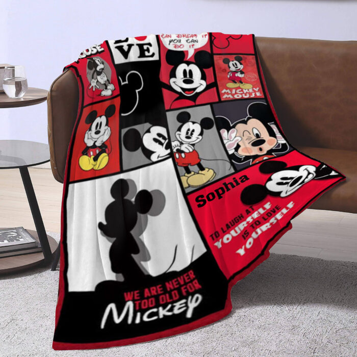 Personalized Mickey Mouse Mickey Lover Disney Fan Quilt Blanket, Blanket Home Decor Gift - Image 3