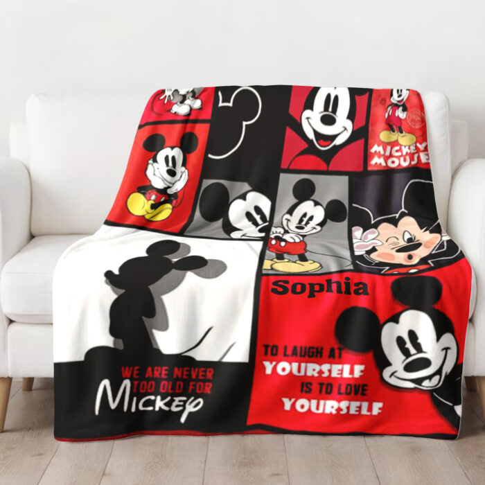 Personalized Mickey Mouse Mickey Lover Disney Fan Quilt Blanket, Blanket Home Decor Gift - Image 2