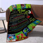 Personalized Christmas Grinch Throw Blanket Flannel Fleece Bedding Blankets, The Grinch Ultra Soft for Bed Couch Chair Fit Kids and Adults - Image 3