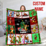 Personalized Tigger Christmas Disney Fan Quilt Blanket, Winnie the Pooh Blanket Home Decor Gift