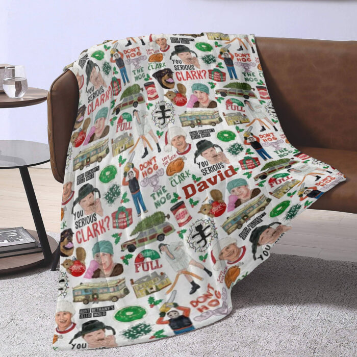 Personalized Christmas Vacation Blanket, Christmas movie Blanket, Griswold Fleece Blanket - Image 3