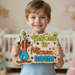 Custom Name Sign for Kids Room - Layered Wood Wall Art - Mickey, Stitch, Pooh, Star Wars Door Decor - Gift for Boys & Girls