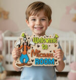 Custom Name Sign for Kids Room - Layered Wood Wall Art - Mickey, Stitch, Pooh, Star Wars Door Decor - Gift for Boys & Girls