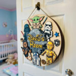 Custom Name Sign for Kids Room - Layered Wood Wall Art - Mickey, Stitch, Pooh, Star Wars Door Decor - Gift for Boys & Girls - Image 7