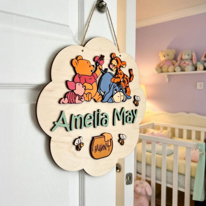 Custom Name Sign for Kids Room - Layered Wood Wall Art - Mickey, Stitch, Pooh, Star Wars Door Decor - Gift for Boys & Girls - Image 8