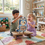 Personalized Bluey Piggy Bank for Kids - Custom Wooden Coin Bank with Clear Window - Personalized Birthday Gift