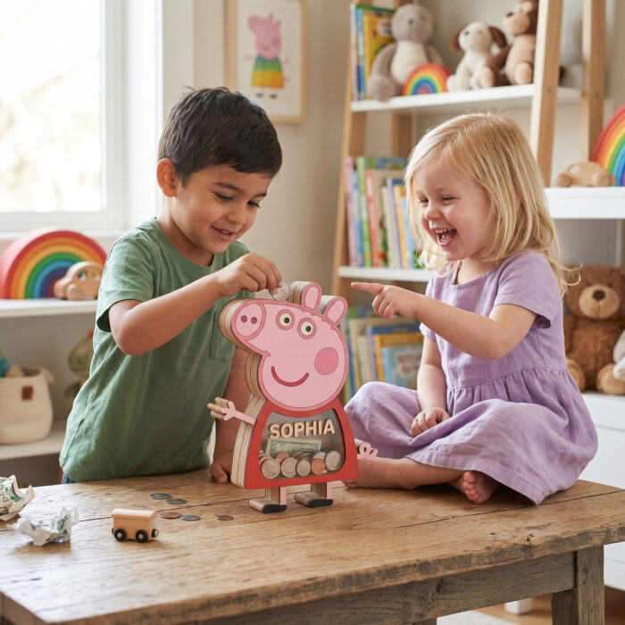 Custom Wooden Coin Bank with Clear Window - Personalized Birthday Gift - Image 5