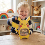 Personalized Pikachu Piggy Bank for Kids - Custom Wooden Coin Bank with Clear Window - Personalized Birthday Gift - Image 4
