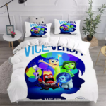 Inside Out Joy Sadness Fear 3D Duvet Cover Fold Hem Bedding Set Pillowcase Quilt Single - Image 6