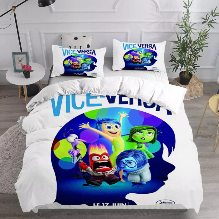 Inside Out Joy Sadness Fear 3D Duvet Cover Fold Hem Bedding Set Pillowcase Quilt Single - Image 6