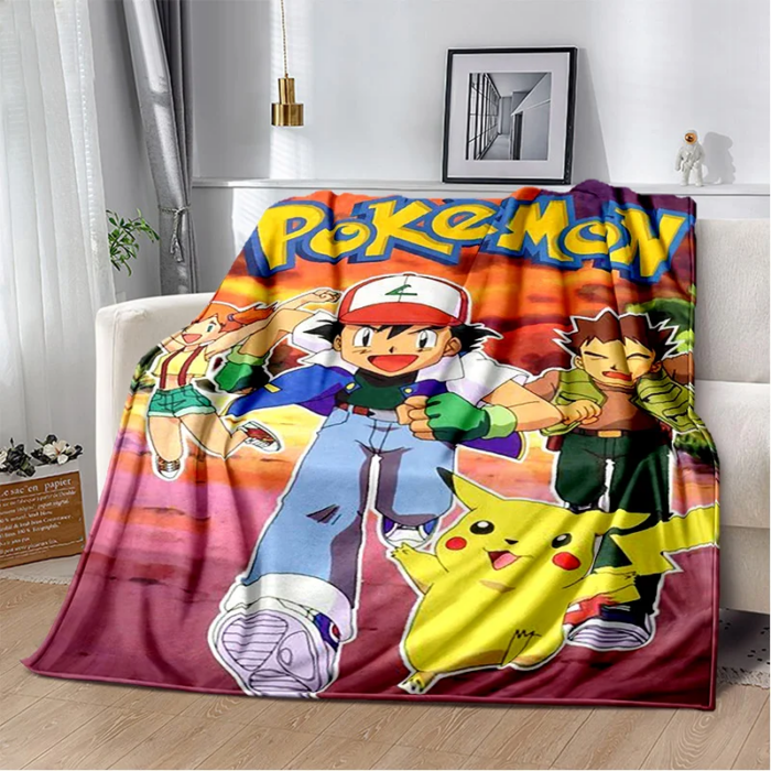Pokemon Blanket, Cute Cartoon Throw Blankets, Pikachu Children Blanket Gift - Image 7