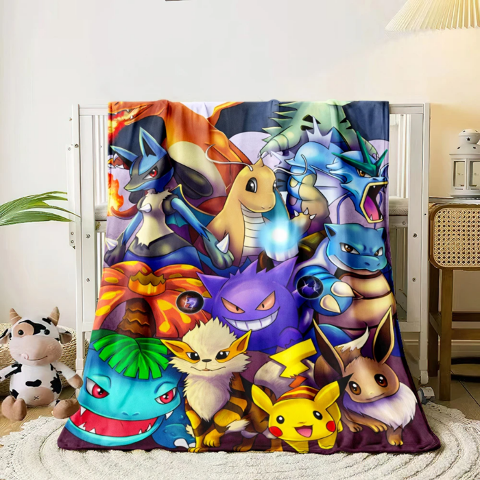 Pokemon Blanket, Cute Cartoon Throw Blankets, Pikachu Children Blanket Gift - Image 8