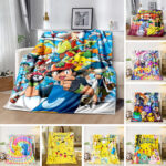 Pokemon Blanket, Cute Cartoon Throw Blankets, Pikachu Children Blanket Gift