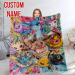 Personalized Anime Hand Woven Blanket Manga Tapestry, Pokemon Blanket, Custom Name Anime Blanket - Image 3
