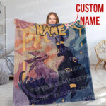 Personalized Anime Hand Woven Blanket Manga Tapestry, Pokemon Blanket, Custom Name Anime Blanket - Image 4