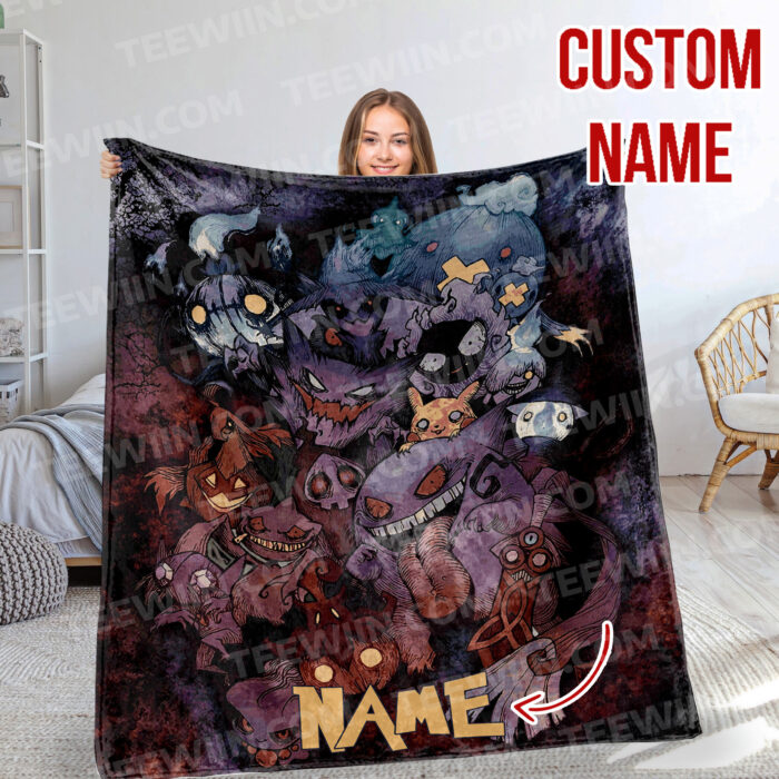 Personalized Anime Hand Woven Blanket Manga Tapestry, Pokemon Blanket, Custom Name Anime Blanket - Image 5