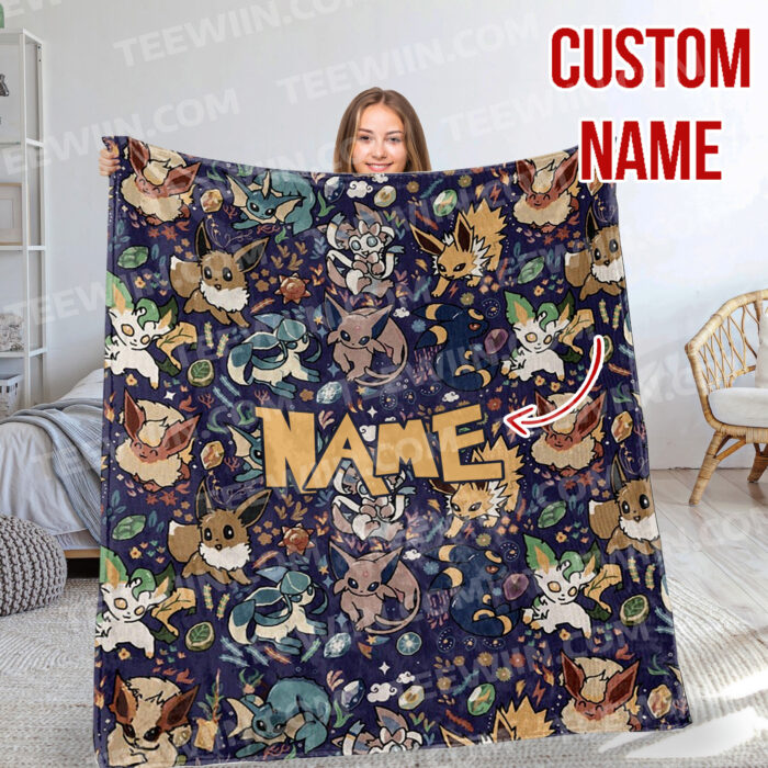 Personalized Anime Hand Woven Blanket Manga Tapestry, Pokemon Blanket, Custom Name Anime Blanket - Image 7