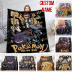 Personalized Anime Hand Woven Blanket Manga Tapestry, Pokemon Blanket, Custom Name Anime Blanket