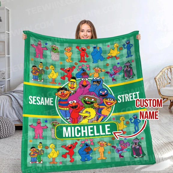 0x576@1724900702119 Personalized Sesame Street Blanket, Sesame Street Baby Blanket, Custom Baby Blanket, Child Personalized Blanket, Baby Blanket - Image 1