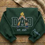 Custom Super Saiyan Dad Shirt, Sweatshirt, Hoodie - Personalized Embroidered Goku & Goten Sweatshirt - Father's Day Gift - Image 3