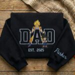 Custom Super Saiyan Dad Shirt, Sweatshirt, Hoodie - Personalized Embroidered Goku & Goten Sweatshirt - Father's Day Gift