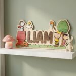 3D Layered Wood Name Sign | Personalized Peanuts Snoopy Nursery Decor | Custom Kids Room Wooden Wall Art - Image 3