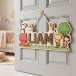 3D Layered Wood Name Sign | Personalized Peanuts Snoopy Nursery Decor | Custom Kids Room Wooden Wall Art - Image 5