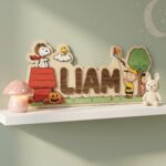 3D Layered Wood Name Sign | Personalized Peanuts Snoopy Nursery Decor | Custom Kids Room Wooden Wall Art - Image 7