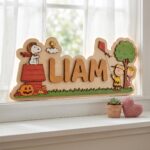 3D Layered Wood Name Sign | Personalized Peanuts Snoopy Nursery Decor 2 | Custom Kids Room Wooden Wall Art - Image 4